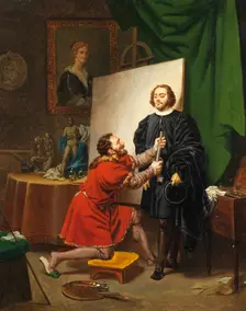 Pietro Aretino in the Studio of Tintoretto, 1822. Creator: Pierre Nolasque Bergeret