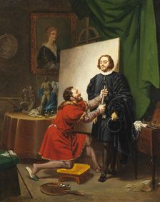 Pietro Aretino in the Studio of Tintoretto, 1822. Creator: Pierre Nolasque Bergeret