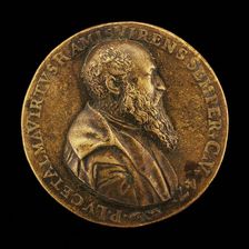Pietro Lauro, born 1508, Modenese Poet and Scholar [obverse], 1555. Creator: Master I.A.V.F.
