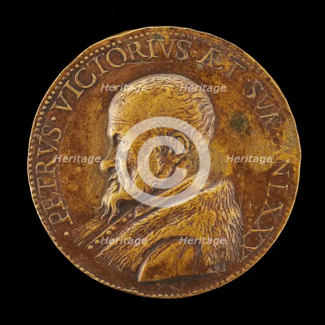 Pietro Vettori the Younger, 1499-1585, Florentine Scholar [obverse], 1574. Creator: Gaspare Romanelli.