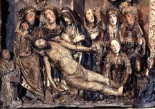 Piety Altarpiece, detail of Descent, in the church of Santos Juanes in Nava del Rey
