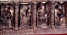 Piety Altarpiece, detail of the holy evangelists in the Church of Santos Juanes in Nava del Rey