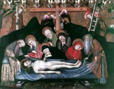 Piety Painting on wood, detail of the altarpiece of Saint Nicholas of Bari of 1406, designed …