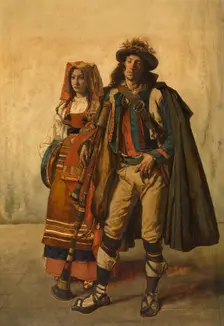 Pifferari, 1856. Creator: Jan August Hendrik Leys