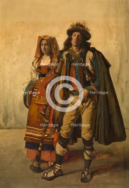 Pifferari, 1856. Creator: Jan August Hendrik Leys.