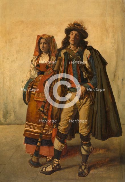 Pifferari, 1856. Creator: Jan August Hendrik Leys.