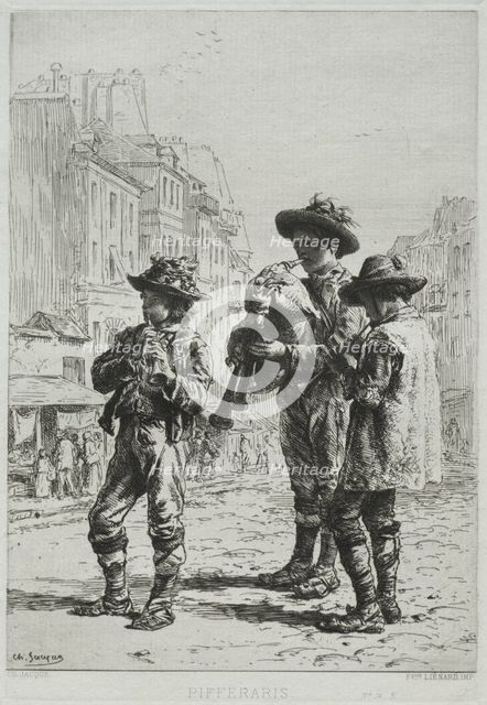 Pifferaris. Creator: Charles-Émile Jacque (French, 1813-1894).