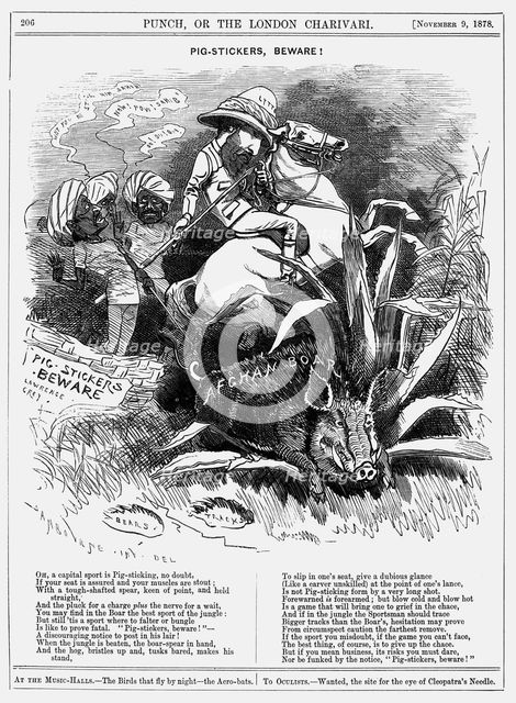 'Pig-stickers, Beware!', 1878. Creator: Unknown.