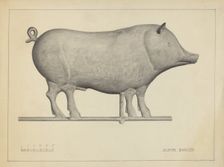 Pig Weather Vane, c. 1937. Creator: Salvatore Borrazzo