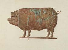 Pig Weather Vane, c. 1940. Creator: Marian Page