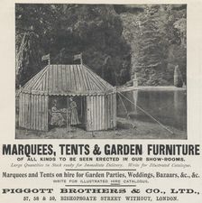 Piggott Brothers & Co Marquees, Tents and Garden Furniture, 1906