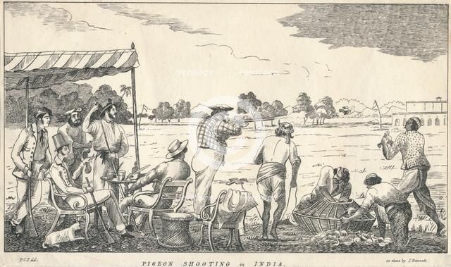 'Pigeon Shooting in India', 19th century. Creator: J Bennett.