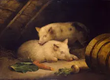Pigs, late 18th century. Creator: George Morland