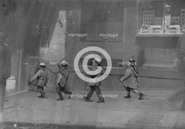 Pigtail parade, Chinatown, San Francisco, between 1896 and 1906. Creator: Arnold Genthe.