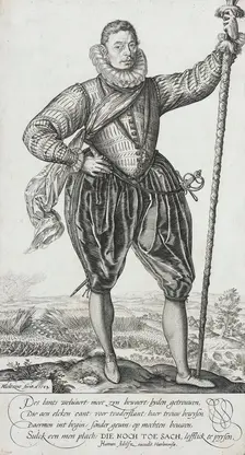 Pike Bearer, Facing Right, 1583. Creator: Hendrik Goltzius