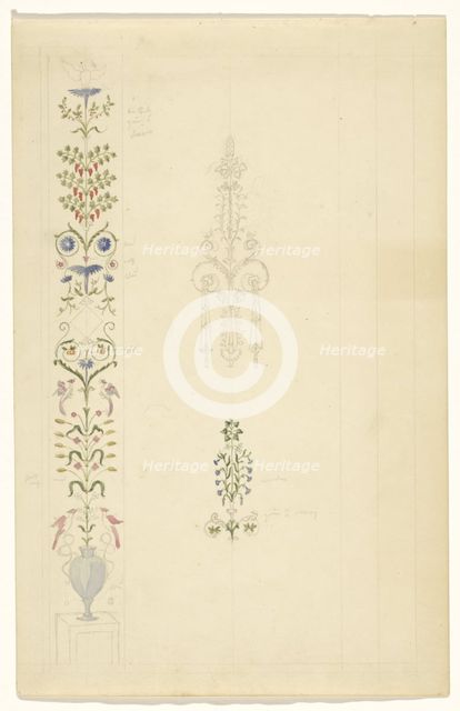 Pilast filling and two parts of pilasters, c.1835-c.1860. Creator: Workshop of Franz Jakob Kreuter.