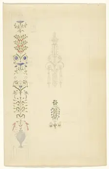 Pilast filling and two parts of pilasters, c.1835-c.1860. Creator: Workshop of Franz Jakob Kreuter