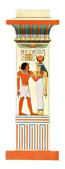 Pilaster from the Amun-Re Temple of Amenophis III at Karnak, Egypt, (1928). Creator: Unknown