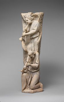 Pilaster of Angels Sounding Trumpets from the Parapet of a Pulpit, Central Italian, 1302-10. Creator: Unknown
