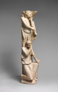 Pilaster of Angels Sounding Trumpets from the Parapet of a Pulpit, Central Italian, 1302-10. Creator: Unknown