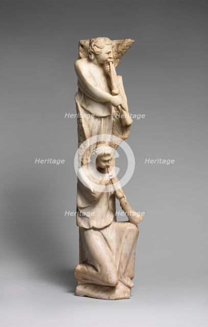 Pilaster of Angels Sounding Trumpets from the Parapet of a Pulpit, Central Italian, 1302-10. Creator: Unknown.