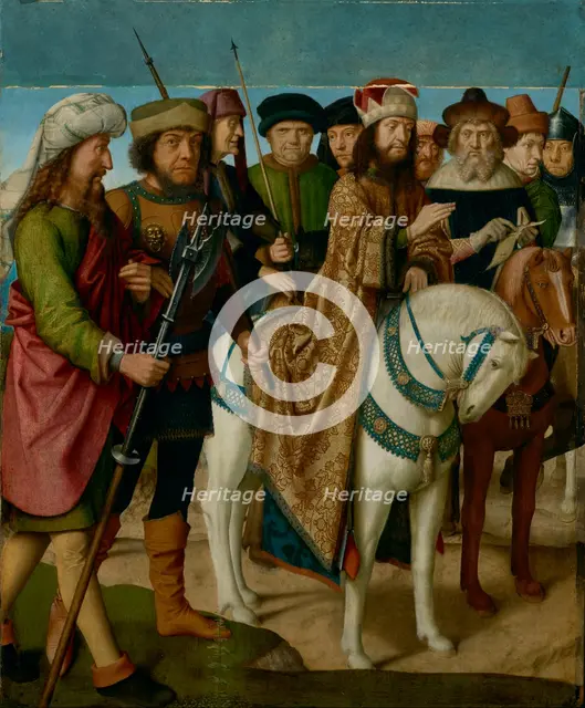 Pilate and the Chief Priests, 1480-1485. Creator: Gerard David.