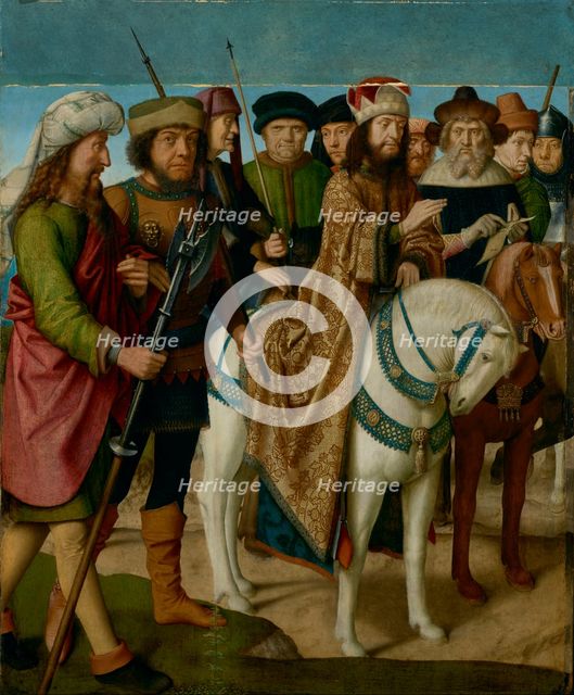 Pilate and the Chief Priests, 1480-1485. Creator: Gerard David.