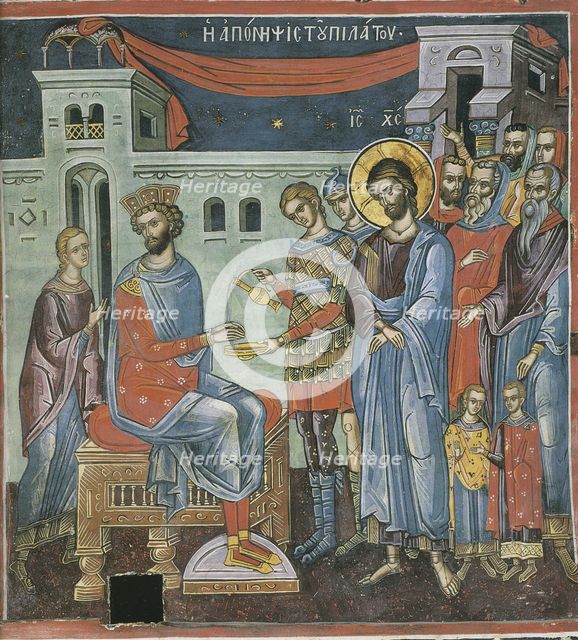 Pilate Washing His Hands, 16th century. Artist: Byzantine Master  