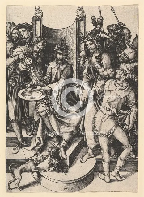 Pilate Washing His Hands, ca. 1435-1491. Creator: Martin Schongauer.