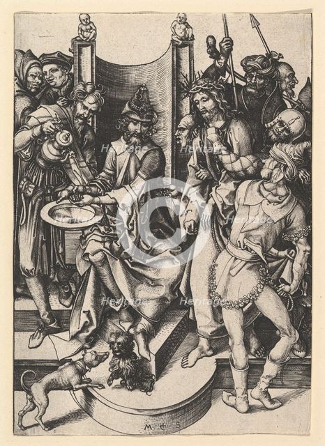 Pilate Washing His Hands, ca. 1435-1491. Creator: Martin Schongauer.