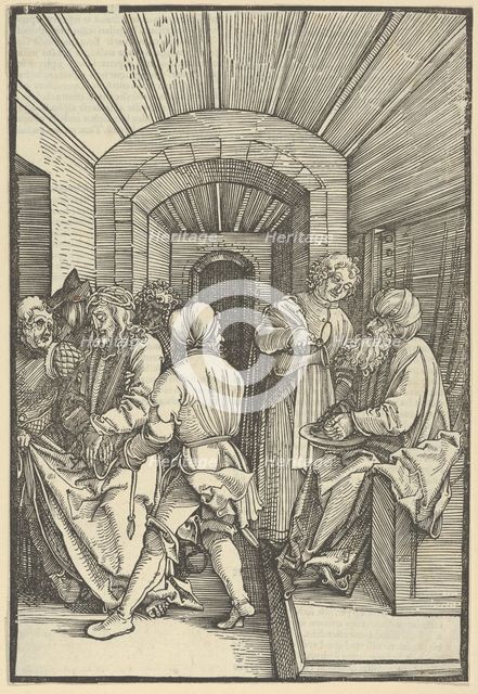 Pilate Washing his Hands, from Speculum passionis domini nostri Ihesu Christi, 1507. Creator: Hans Schäufelein the Elder.