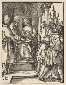 Pilate Washing His Hands, from The Small Passion, ca. 1509. Creator: Albrecht Durer