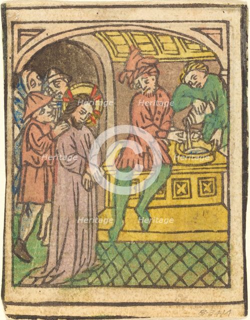 Pilate Washing His Hands [recto], c. 1440/1450. Creator: Unknown.