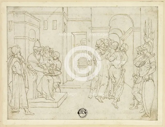Pilate Washing His Hands, with Christ Being Led Away, 1575-1599. Creator: Unknown.