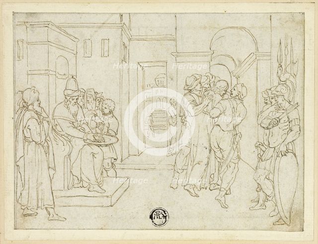 Pilate Washing His Hands, with Christ Being Led Away, 1575-1599. Creator: Unknown.
