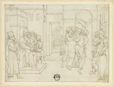 Pilate Washing His Hands, with Christ Being Led Away, 1575-1599. Creator: Unknown