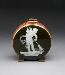 Pilgrim Bottle Vase, Stoke-on-Trent, 1880/90. Creator: Minton