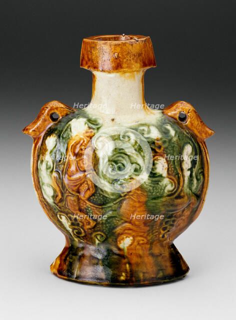 Pilgrim Flask, Tang dynasty (618-907 A.D.), first half of 8th century. Creator: Unknown.