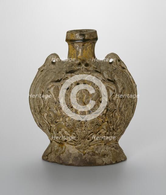 Pilgrim Flask (Bian Hu), Sui (581-618) or early Tang dynasty (618-907), c. late 6th/7th century. Creator: Unknown.