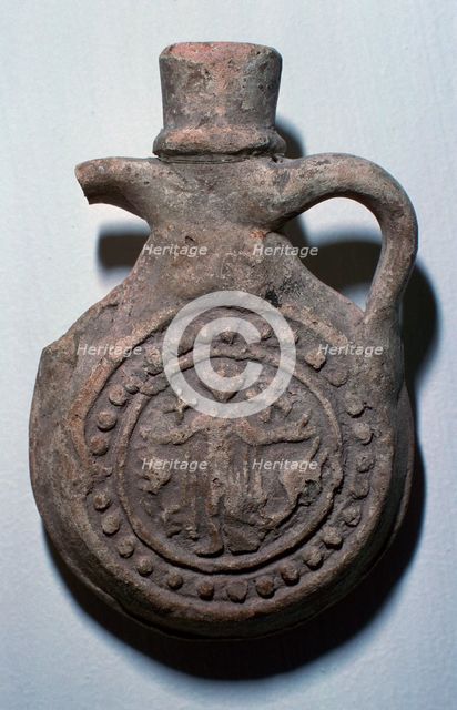 Pilgrim flask for the shrine of St Menas, 6th century. Artist: Unknown