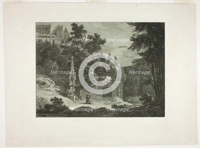 Pilgrim in the Woods, 1825. Creator: Karl Blechen.