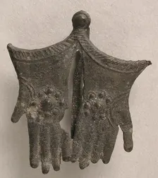 Pilgrim's Badge with Becket's Gloves, British, 15th century. Creator: Unknown