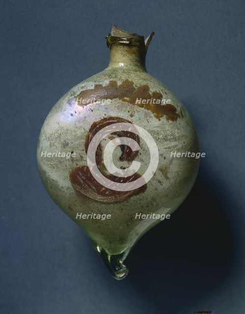 Pilgrim's Flask with Nimbed Figure, c. 400-600. Creator: Unknown.