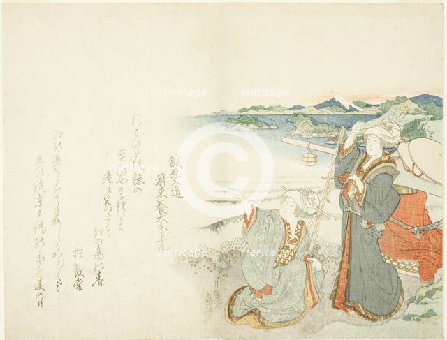 Pilgrimage to Enoshima, Japan, c. 1821. Creator: Hokusai.