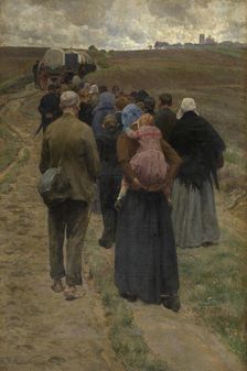 Pilgrims at the Moor, 1903-1905. Creator: Frans van Leemputten