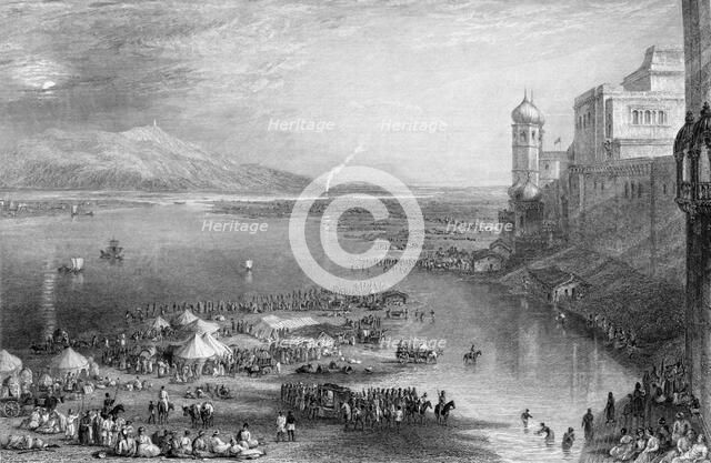 'Pilgrims at the Sacred Fair of Hurdwar', 1845. Creator: Unknown.