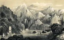 Pilgrims at the source of the Ganges, India, 1847