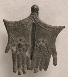 Pilgrim's Badge with Becket's Gloves, British, 15th century. Creator: Unknown