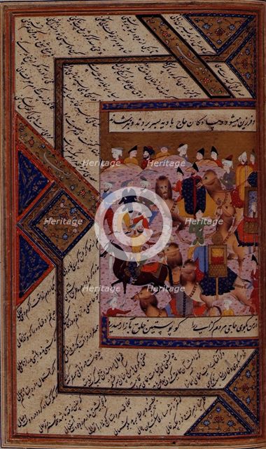 Pilgrims quarrelling while on their way to Mecca, 16th century. Creator: Unknown.