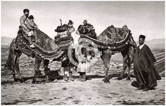 Pilgrims with their camels on their way to Karbala, Iraq, 1925. Artist: A Kerim